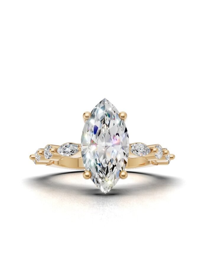 Gilded Bloom Hidden Halo Engagement Ring