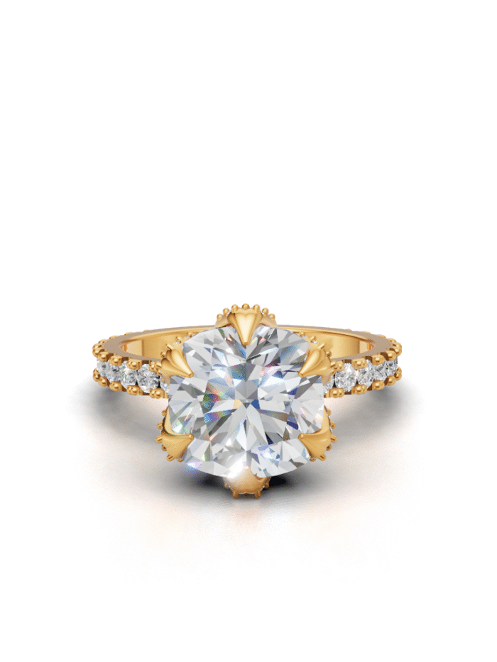 Tulip Basket Diamond Engagement Ring