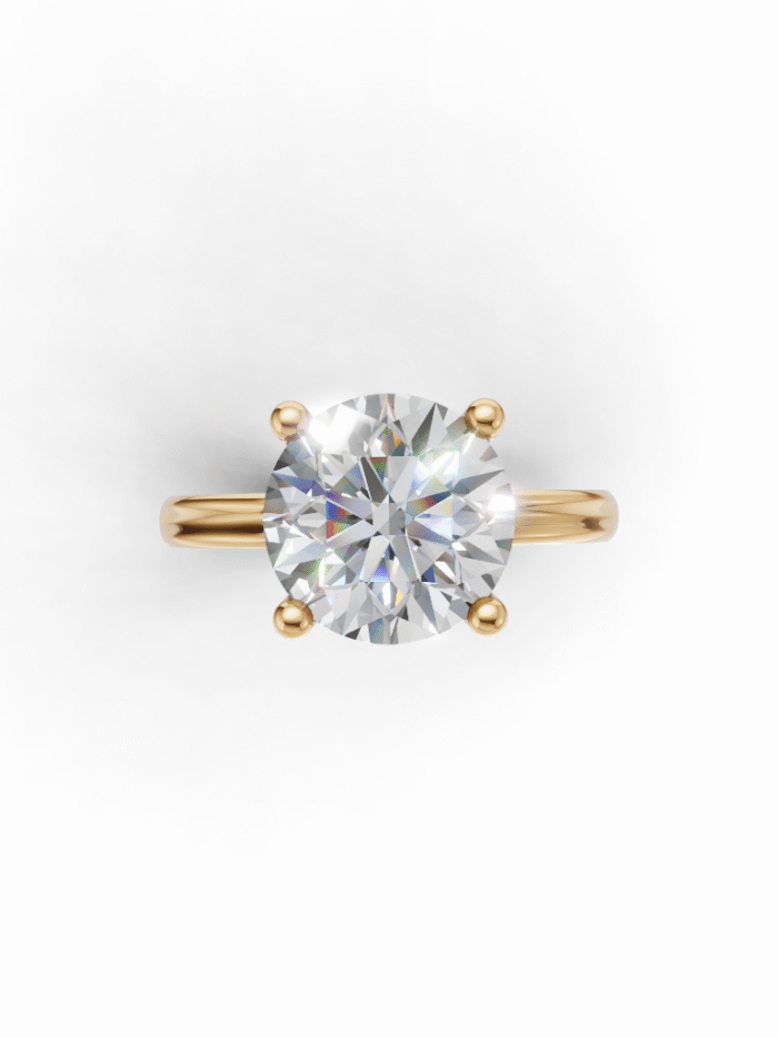 Hidden Accent Diamond Engagement Ring