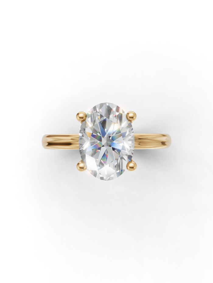 Hidden Accent Diamond Engagement Ring