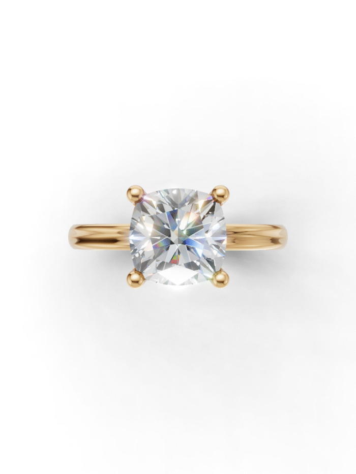 Hidden Accent Diamond Engagement Ring