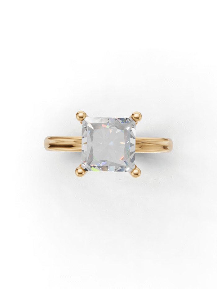 Hidden Accent Diamond Engagement Ring