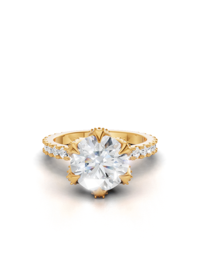 Tulip Basket Diamond Engagement Ring