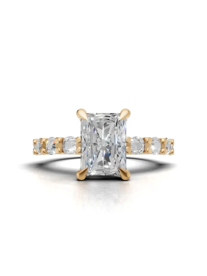 Shining Embrace Petal engagement Ring