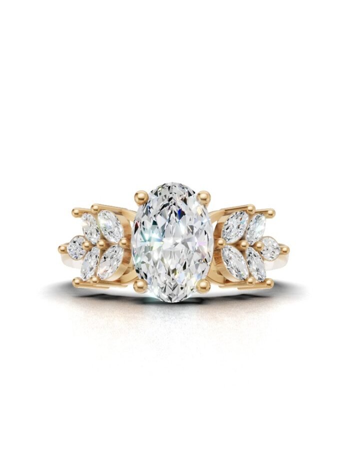 Gleamia Three Stone Engagement Ring