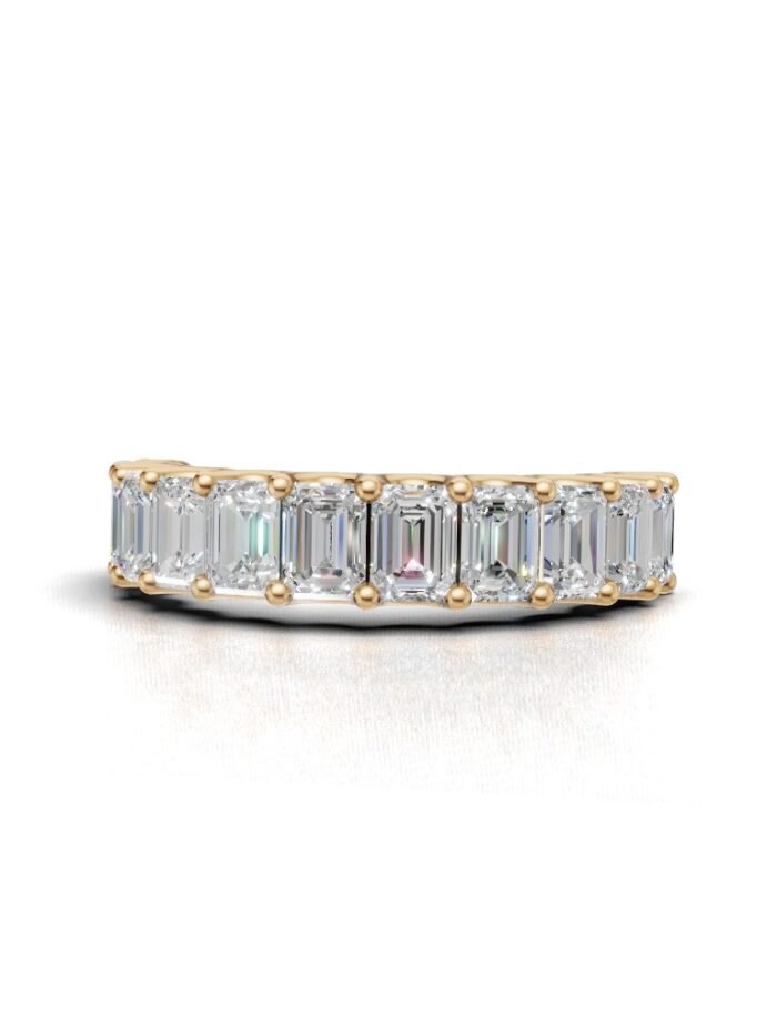 Emerald 11 stone Eternity Band