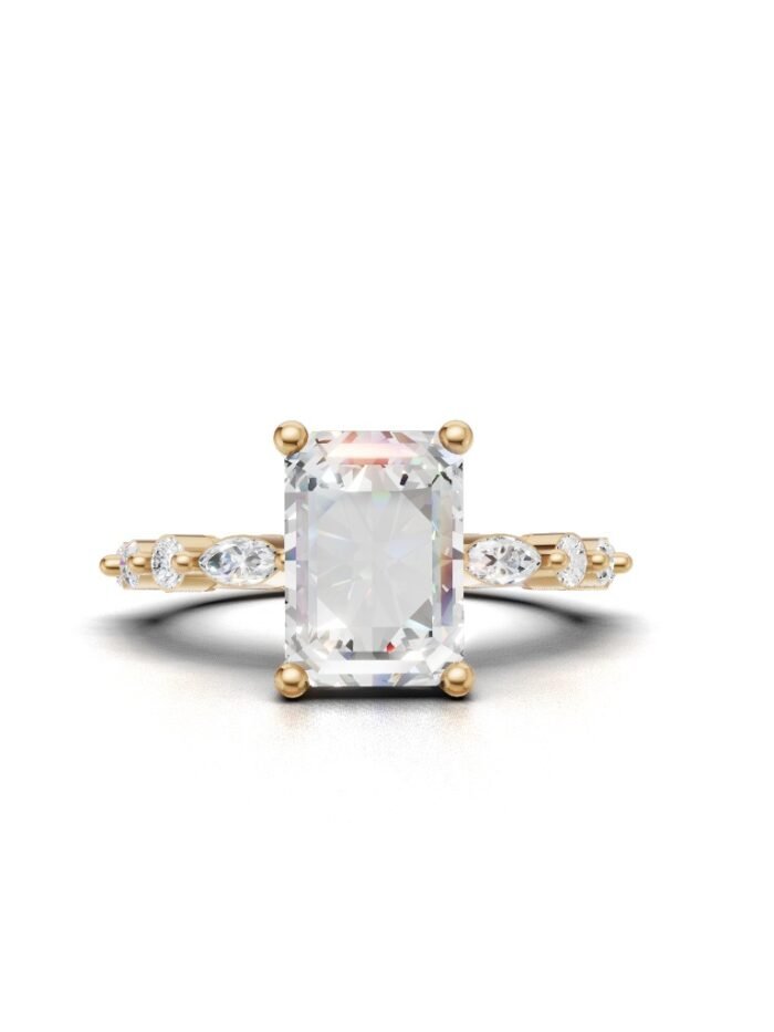 Gilded Bloom Hidden Halo Engagement Ring