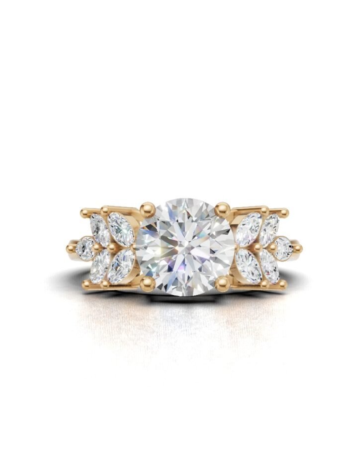 Gleamia Three Stone Engagement Ring