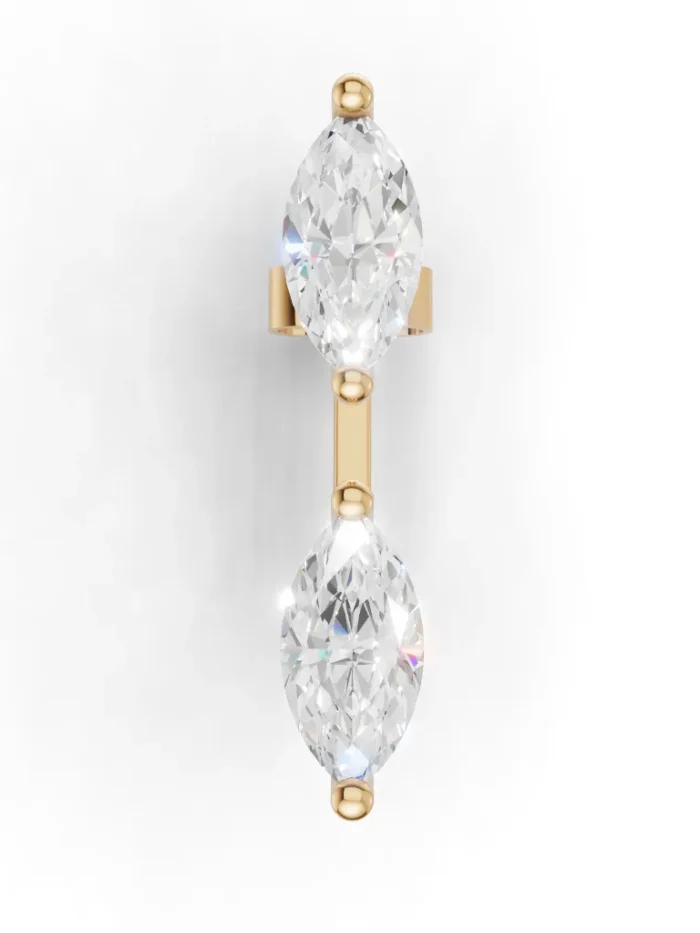 Twin Marquise Diamonds Bloom Drops