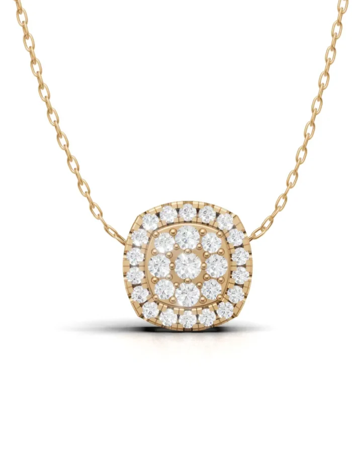 Halo Infinity square Cushion Diamond  Pendant