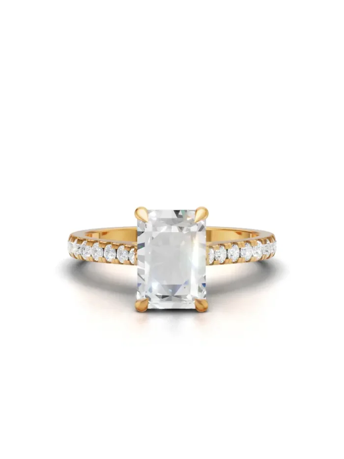 Auric Petal Diamond Band Engagement Ring