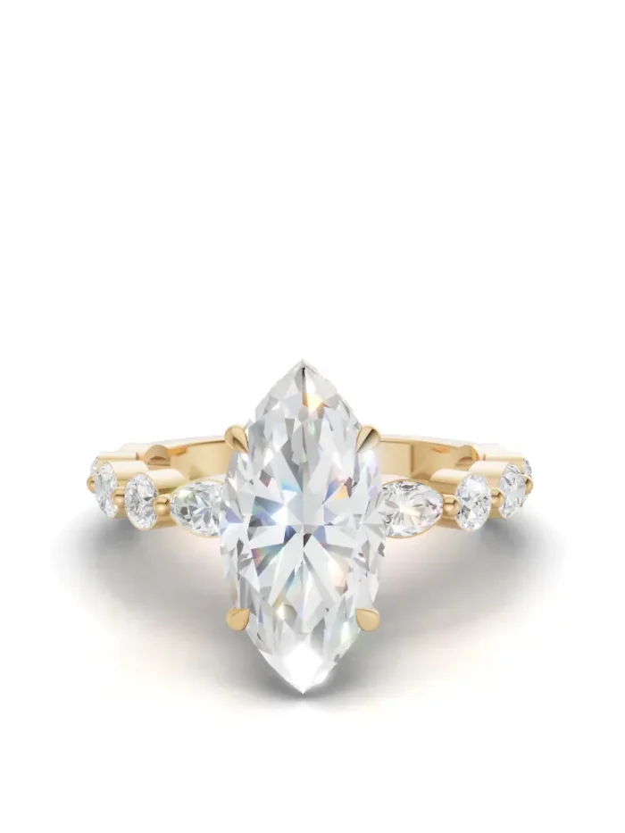 Tudor Crown Hidden Halo Engagement Ring