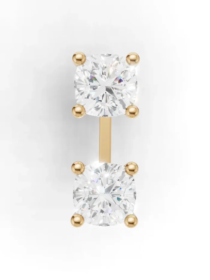 Twin Cushion Square Diamonds Bloom Drops