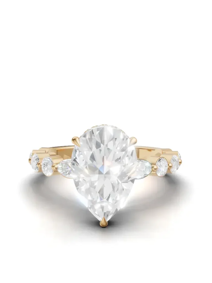 Tudor Crown Hidden Halo Engagement Ring