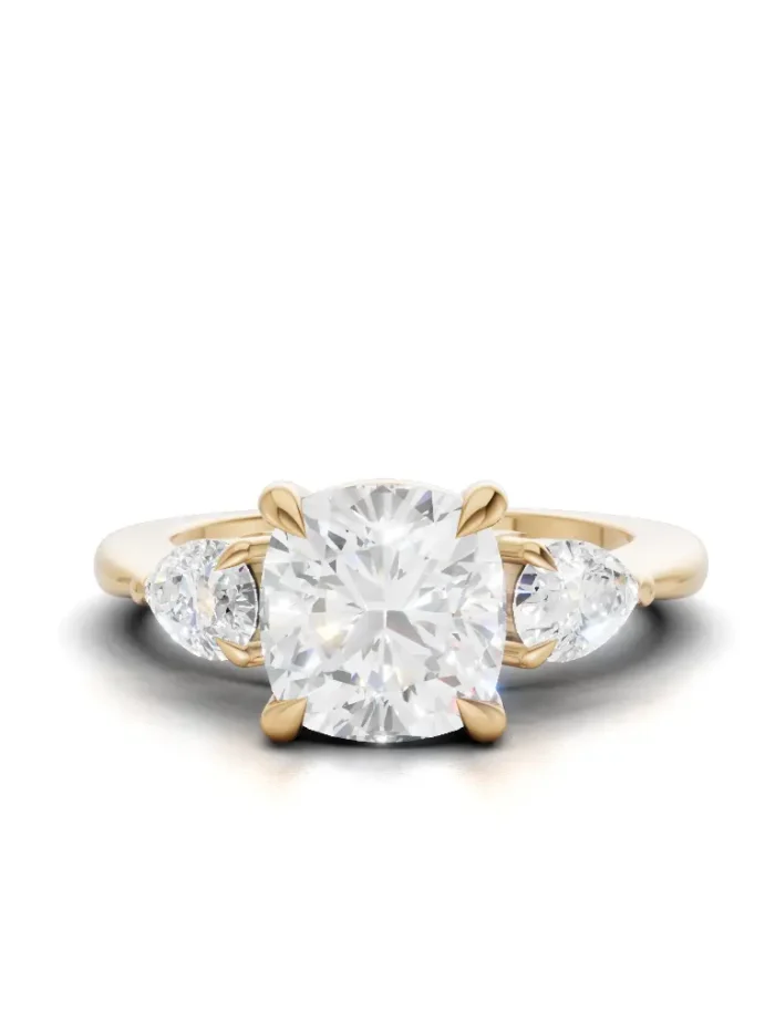 Royal TrioGlow Elegance Three-Stone Engagement Ring