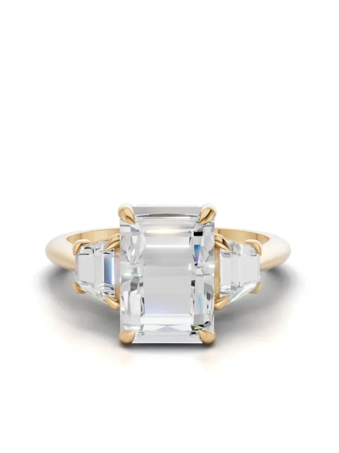 Trapeze Three-Stone Engagement Ring