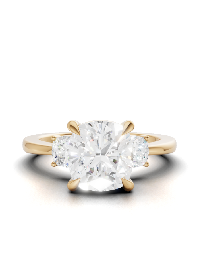 Twin Aura Three-Stone Engagement Ring