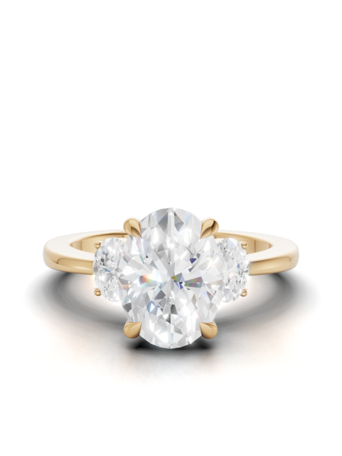 Twin Aura Three-Stone Engagement Ring