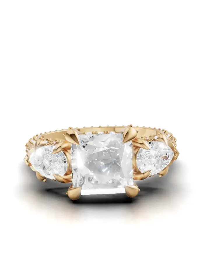 Antique Laurette Three-Stone Engagement Ring