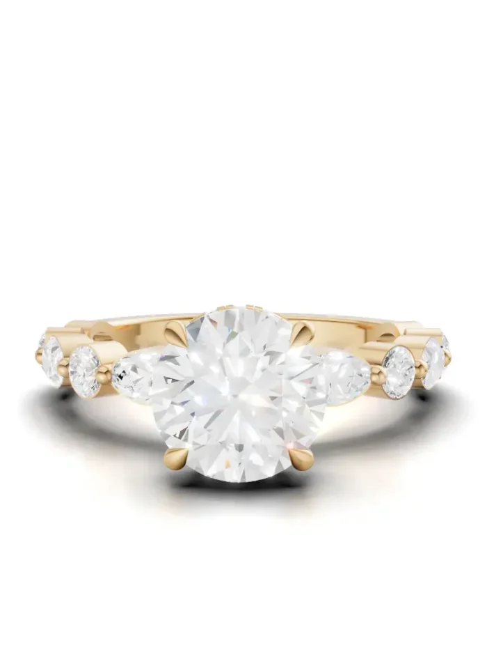 Tudor Crown Hidden Halo Engagement Ring