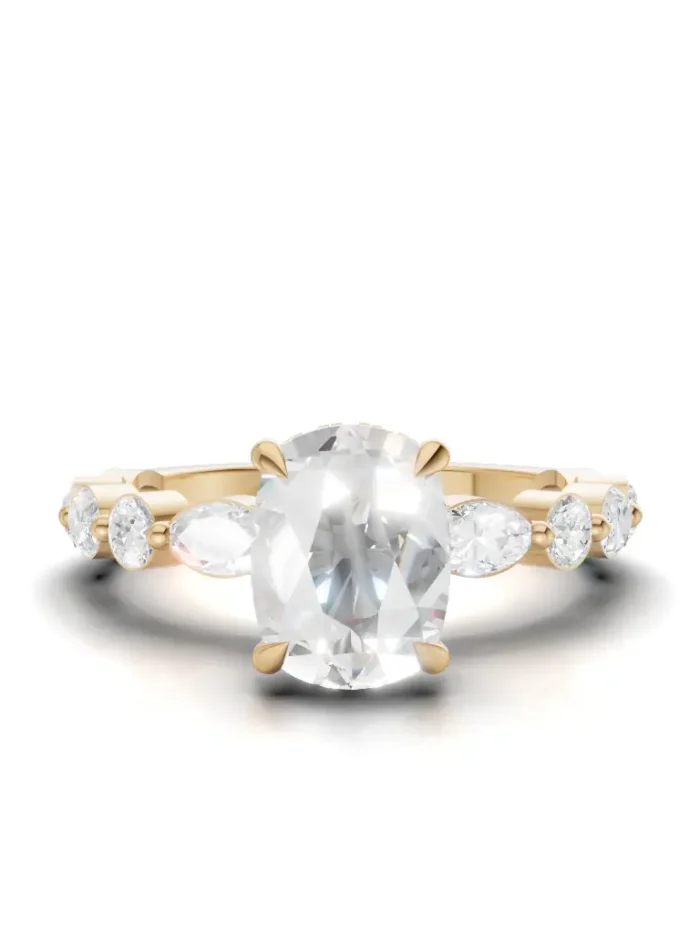 Tudor Crown Hidden Halo Engagement Ring