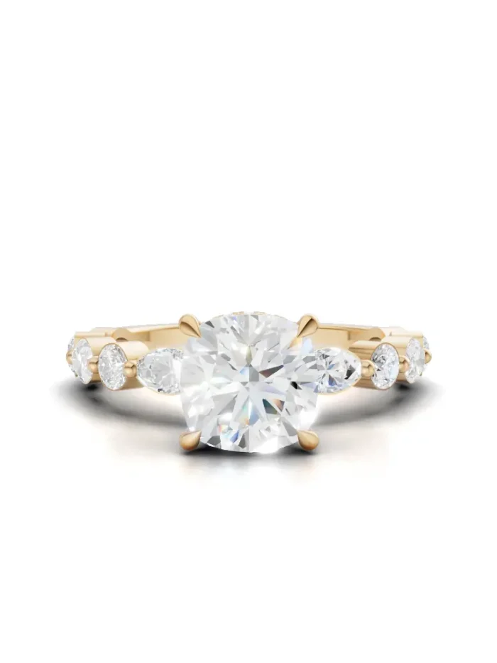 Tudor Crown Hidden Halo Engagement Ring