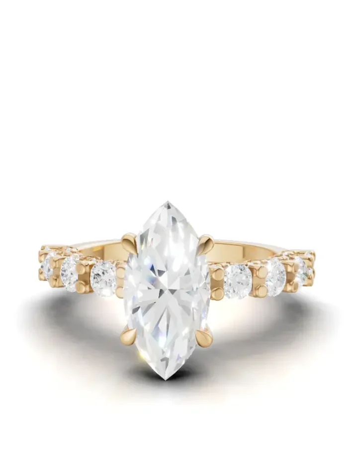 Shining Embrace Petal engagement Ring