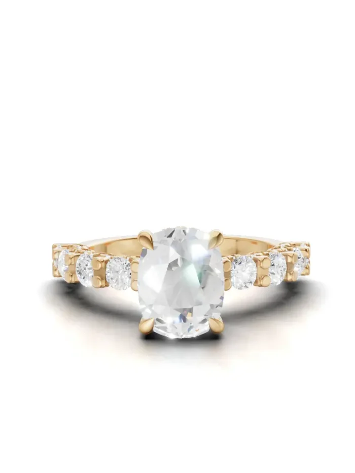 Shining Embrace Petal engagement Ring