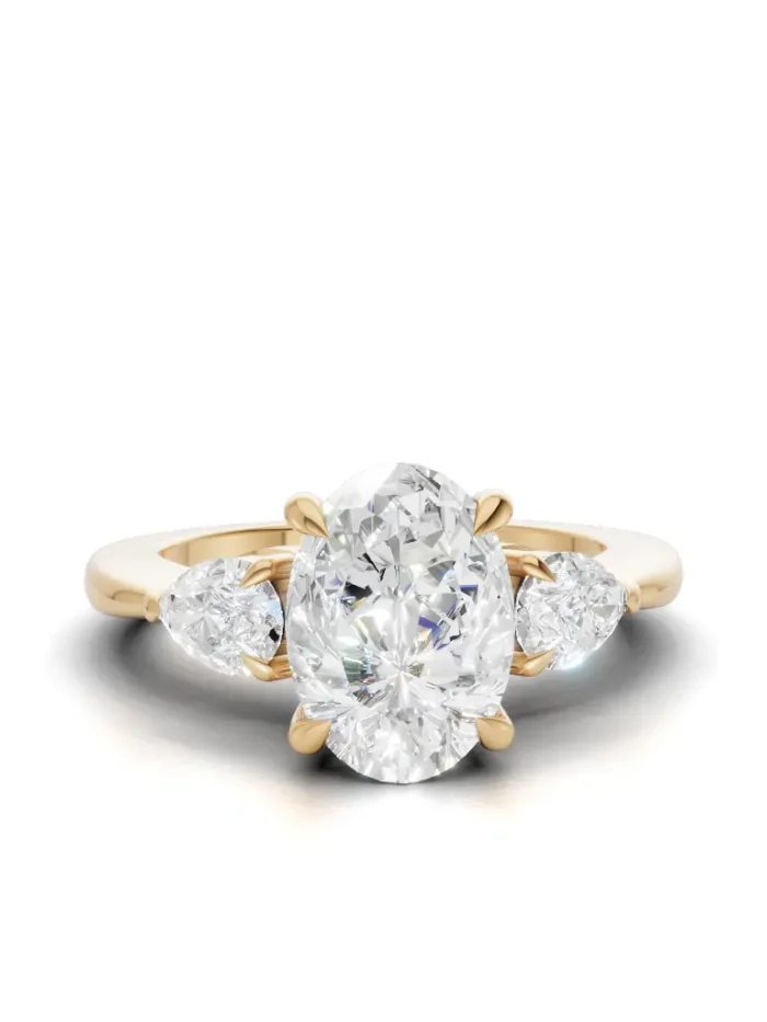 Royal TrioGlow Elegance Three-Stone Engagement Ring