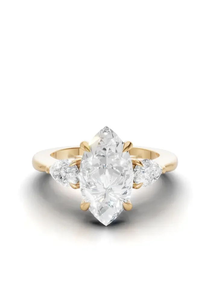 Royal TrioGlow Elegance Three-Stone Engagement Ring