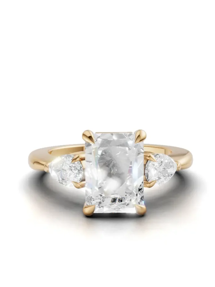 Royal TrioGlow Elegance Three-Stone Engagement Ring