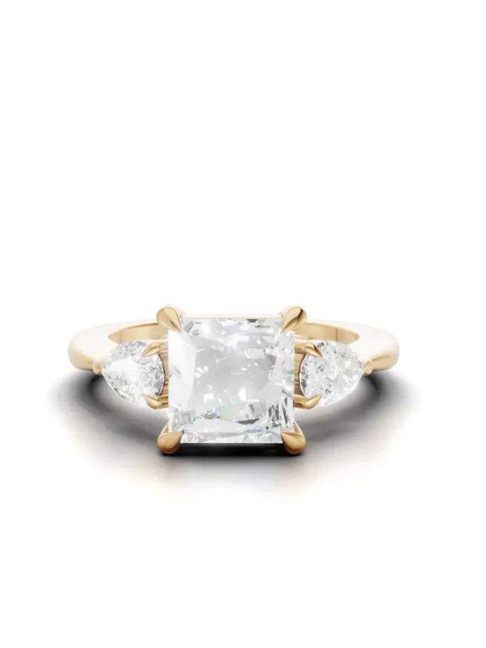 Royal TrioGlow Elegance Three-Stone Engagement Ring