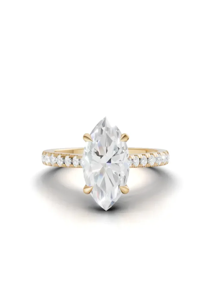 Auric Petal Diamond Band Engagement Ring