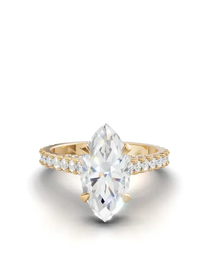 Crystal Crown Hidden Halo Engagement Ring