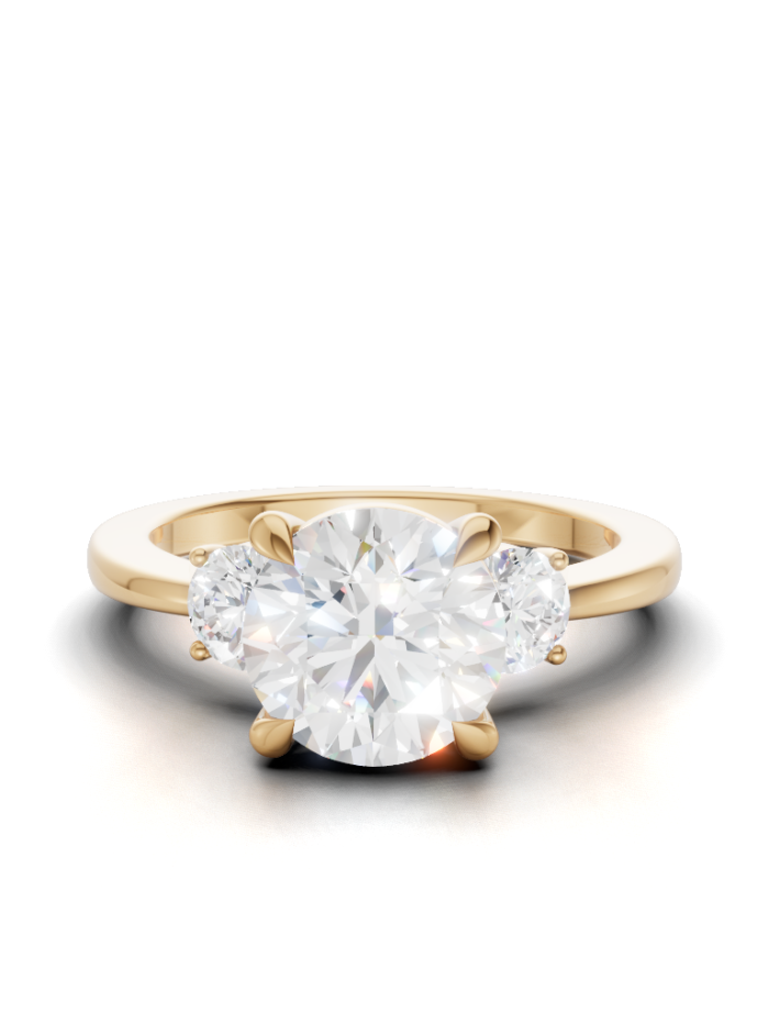 Twin Aura Three-Stone Engagement Ring