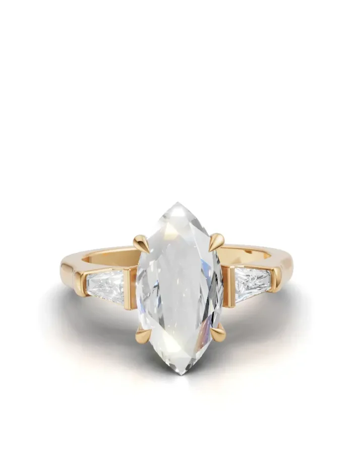 Modern Tapered Shoulder Three-Stone Engagement Ring