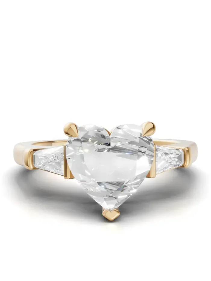 Modern Tapered Shoulder Three-Stone Engagement Ring