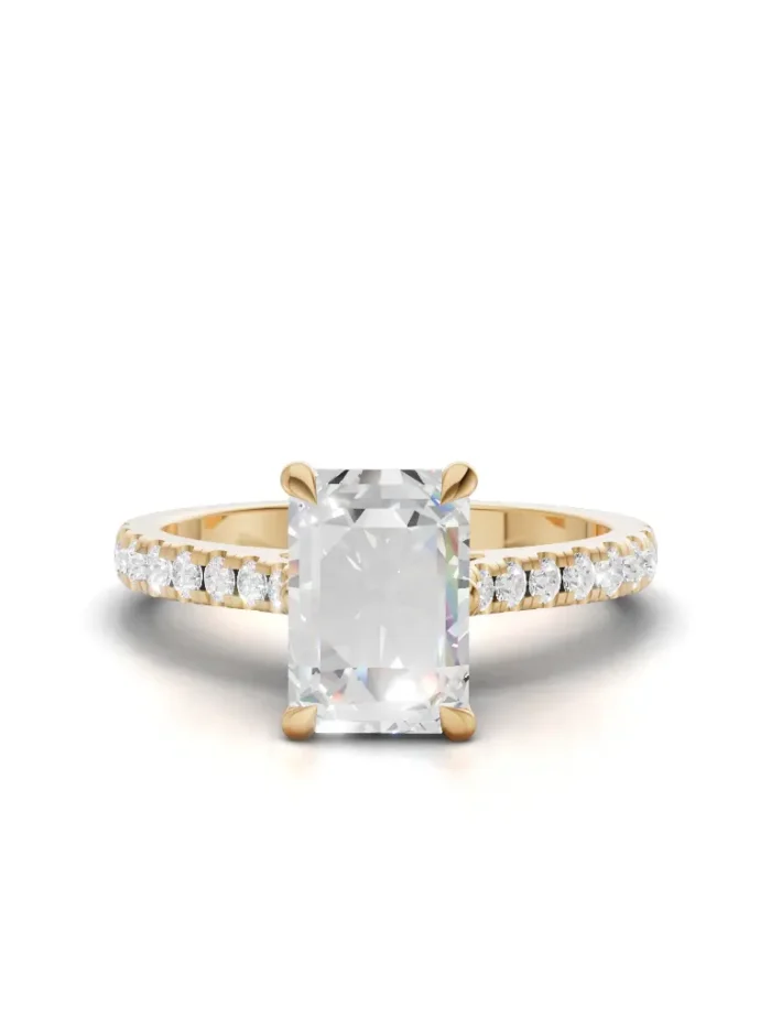 Auric Petal Diamond Band Engagement Ring