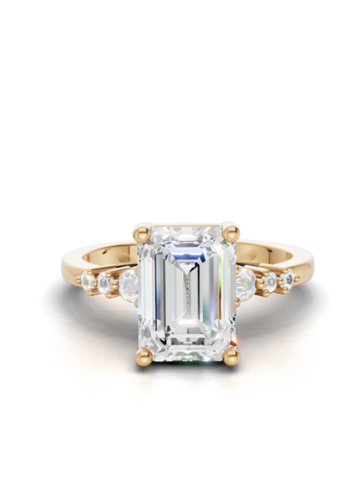Serenity Symphony Three Stone Engagement Ring