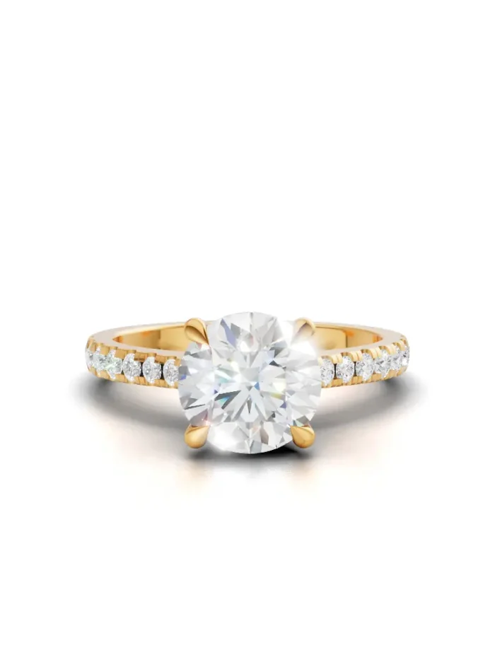 Auric Petal Diamond Band Engagement Ring