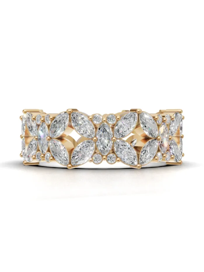Marquise Diamond Eternity Band in Yellow Gold